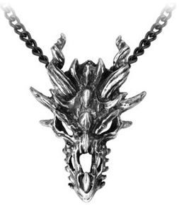 Alchemy of England pewter Dragon skull pendant necklace