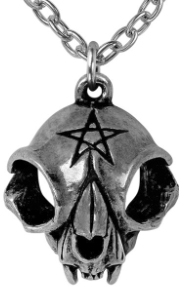 Alchemy of England English pewter My Furrever Friend cat skull pendant necklace