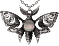 Alchemy of England fine English pewter Lunar Moth pendant necklace.