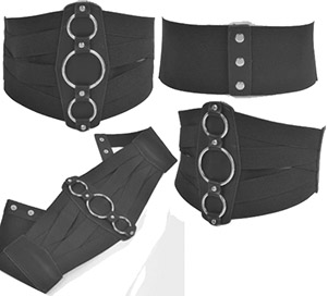 Black stretch o-rings corset belt