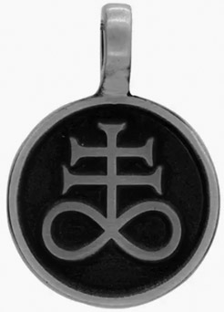 Nirvana pewter Leviathan Cross pendant on black cord