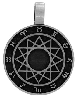 Nirvana pewter planetary symbols pendant necklace on cord