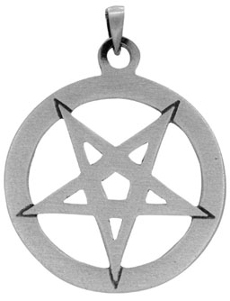 Nirvana pewter inverted pentacle pendant necklace on cord