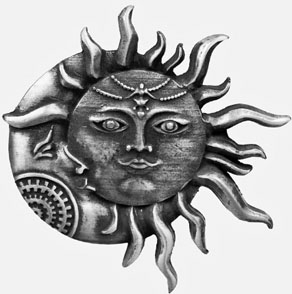 Nirvana pewter sun and moon pendant necklace on cord