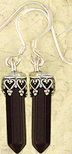 Nirvana mini crystal point onyx earrings