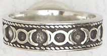 Nirvana pewter ladies' triple moon ring