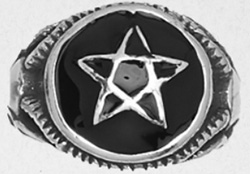 Nirvana pewter pentacle ring 