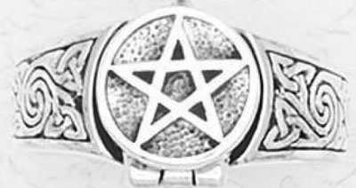 Nirvana sterling silver pentacle poison ring 