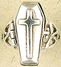 NIrvana sterling silver poison coffin with cross ring.