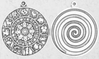 Nirvana pewter Planetary Symbols pendant on cord