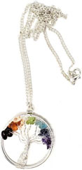 Tree of life chakra multi gemstone pendant necklace