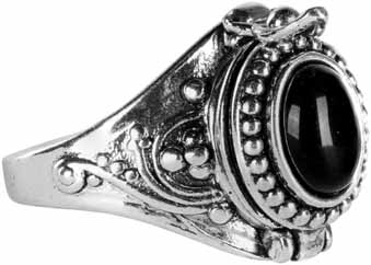 Benjamin black obsidian adjustable poison ring