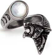 Alchemy Gothic English pewter Howl at the Moon ring