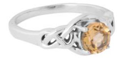 Benjamin Int. sterling silver citrine twisted rope ring