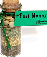 Fast Money pocket spell bottle necklace