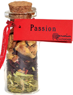 Passion Pocket Spell herbal bottle necklace on cord