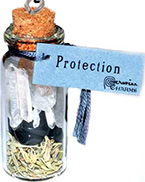 Protection pocket spell bottle necklace
