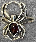 Nirvana sterling silver spider with amethyst ring