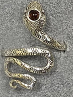 Nirvana sterling silver snake with amethyst ring