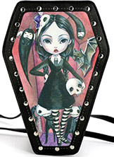 Coffin girl mini vinyl coffin shape backpack