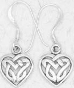 Nirvana sterling silver celtic heart earrings.