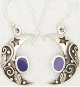 Nirvana sterling silver inlaid moon earrings.