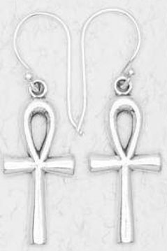 Nirvana sterling silver ankh earrings.