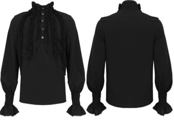 Devil Fashion high collar mens ruffle gothic shirt