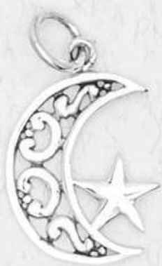 Nirvana sterling silver moon star pendant