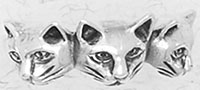 Sterling silver cats ring