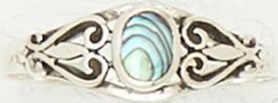 Nirvana sterling silver inlaid stone ring