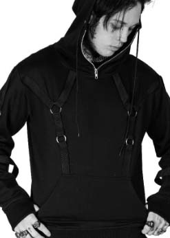 Chemical Black Titan strappy hoodie