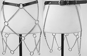 Black pu hanging o-ring chain belt