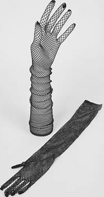 Black fishnet opera gloves