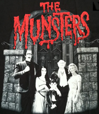 Rock Rebel The Munsters red portrait black t-shirt