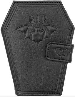 Kreepsville RIP bat embossed coffin wallet