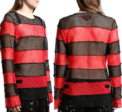 Tripp NYC Mega Mesh Black/Red Strips unisex Jersey