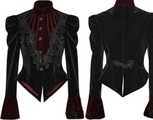 Punk Rave black red gothic scissor tail dress velvet ladies' jacket